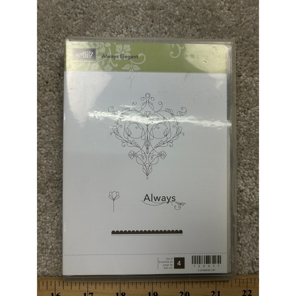 Stampin Up Always Elegant 120477 Clear Mount Rubber Stamp Set Damask 4pc